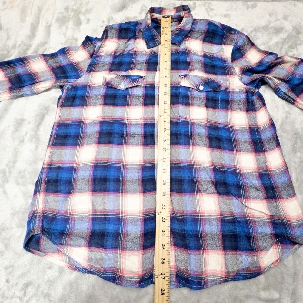 Gap + Pendleton Shirt Womens Small Blue Pink Plaid Flannel Button Up Top